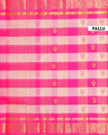 Handloom Chettinad Cotton Saree with Traditional Checks and Gold Zari Border - Pink-Pallu
