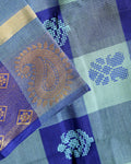 Handloom Chettinad Handloom Saree with Temple Border and Traditional Motifs - Multi-Close