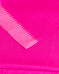 Women's Handloom Cotton Salwar Suit Set with Woven Border and Tasseled Dupatta - Pink
