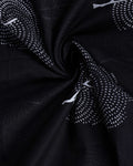 Handloom Hand-Block Printed Mulmul Cotton Saree with Tree and Paisley Motifs - Black-Close