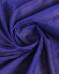  Handloom Ikkat Cotton Saree with Contrast Border and Striped Pallu - Blue-Close