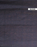 Handloom Ikkat Cotton Saree with Geometric Weave and Contrast Border - Black-Blouse