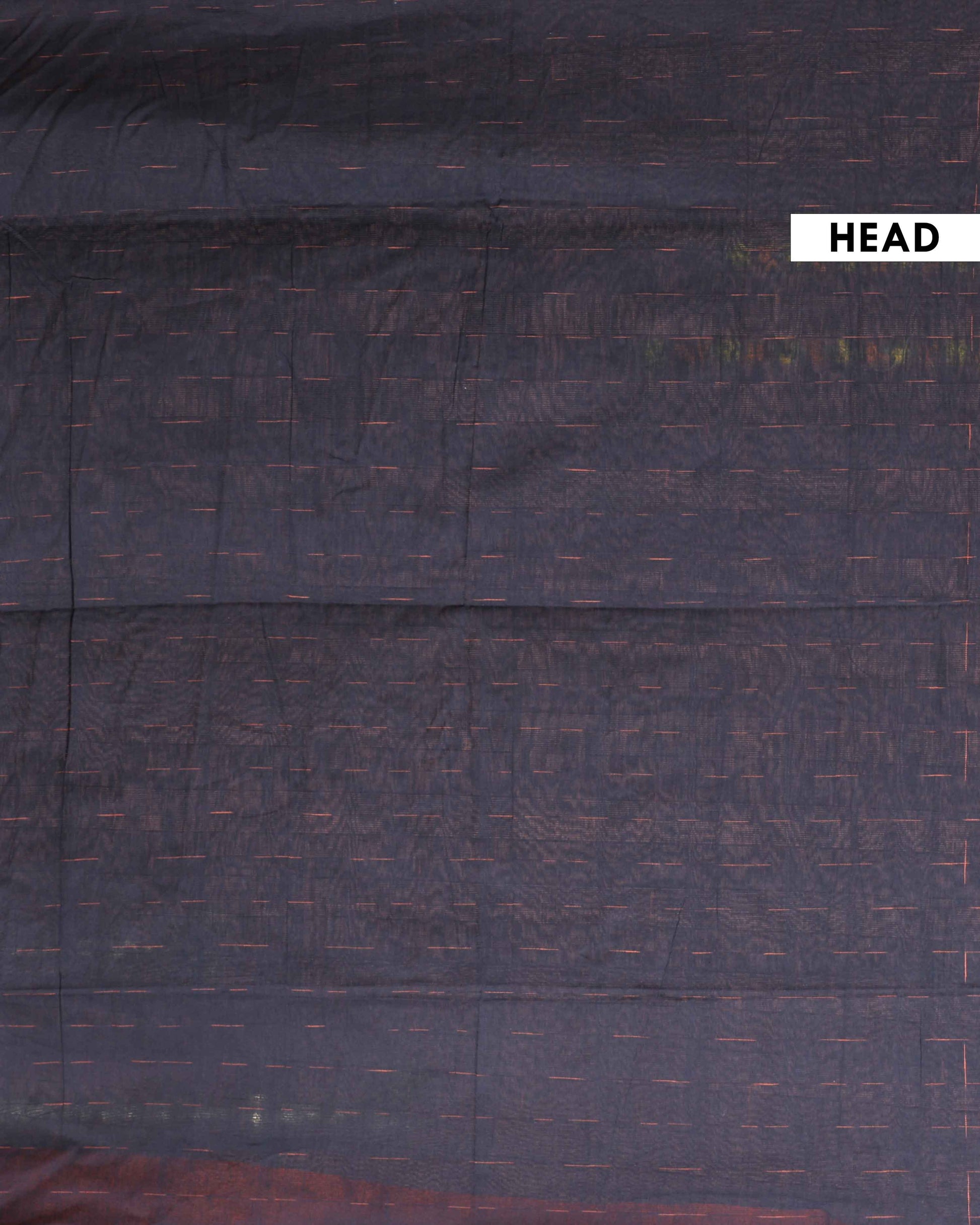 Handloom Ikkat Cotton Saree with Geometric Weave and Contrast Border - Black-Head