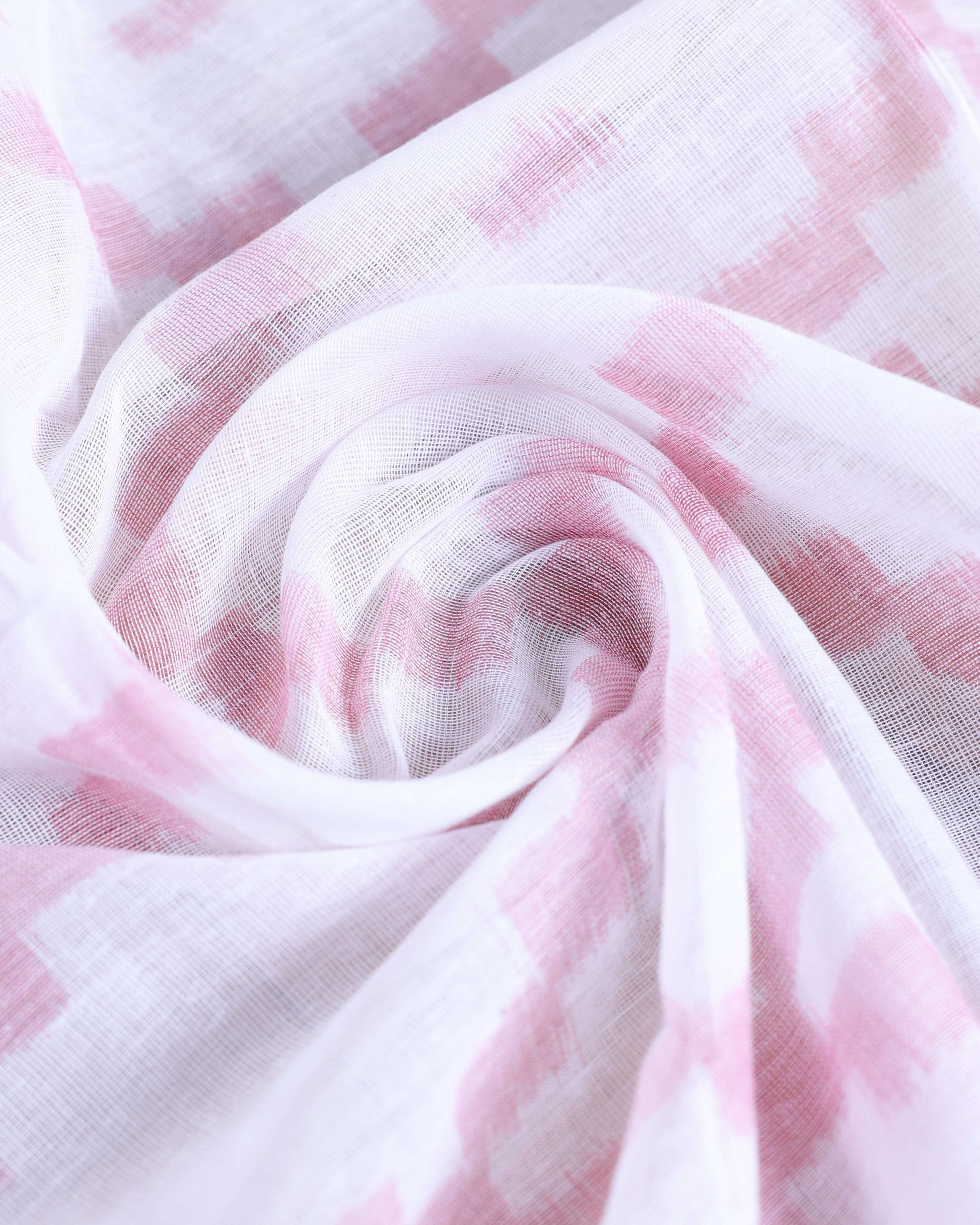 Handloom Ikkat Cotton Saree with Woven Border and Tasseled Pallu - White-CLOSE