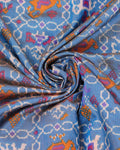 Handloom Intricate Patola Semi-Silk Saree with Traditional IkKat Weave - close