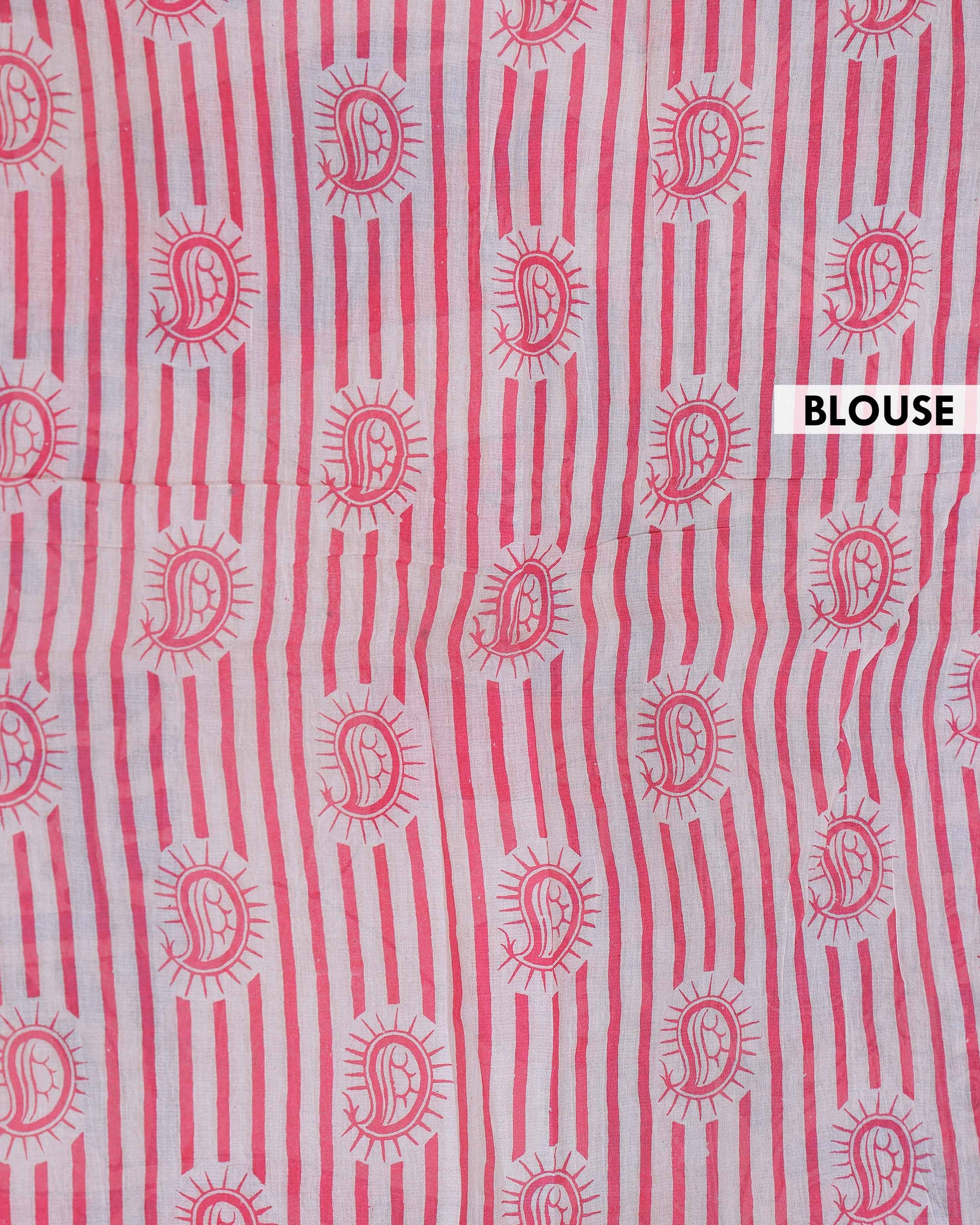 Handloom Kalamkari Cotton Saree Intricate Lotus Motifs and Traditional Border Design - Blue