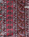 Handloom Kalamkari Cotton Saree with Traditional Floral & Botanical Motifs - Pallu