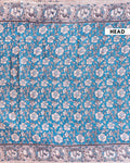 Handloom Kalamkari Cotton Saree with Traditional Floral and Border Design - Blue 
