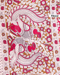 Handloom Kalamkari Cotton Saree with Traditional Floral and Leafy Motifs - Pink