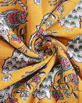 Handloom Kalamkari Cotton Saree with Traditional Peacock & Floral Motifs - Close