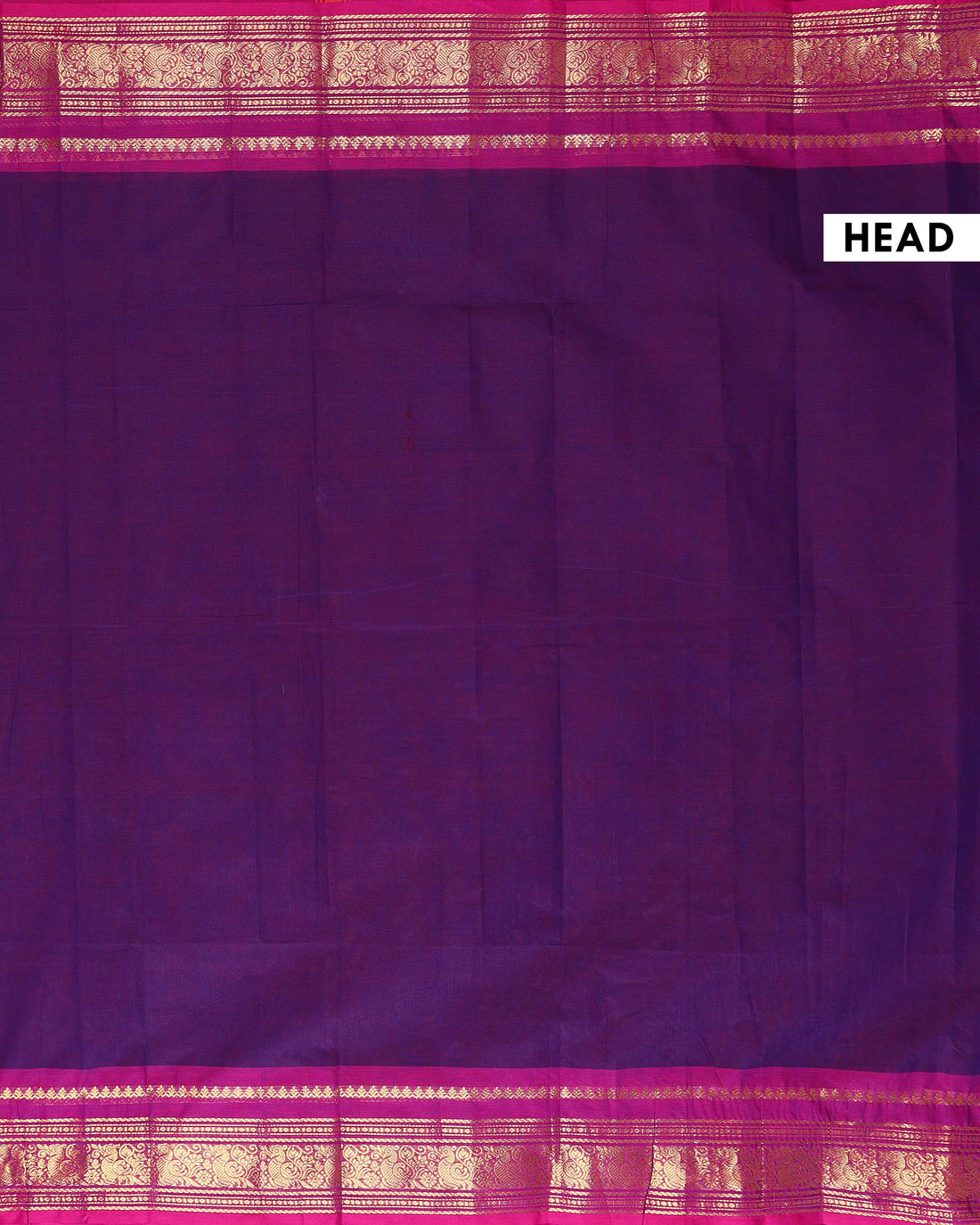 Handloom Kanchi Cotton Saree with Intricate Zari Work - Purple