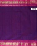 Handloom Kanchi Cotton Saree with Intricate Zari Work - Purple-Head