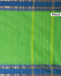 Handloom Kanchi Cotton Saree with Traditional Temple Border - Green-Pallu