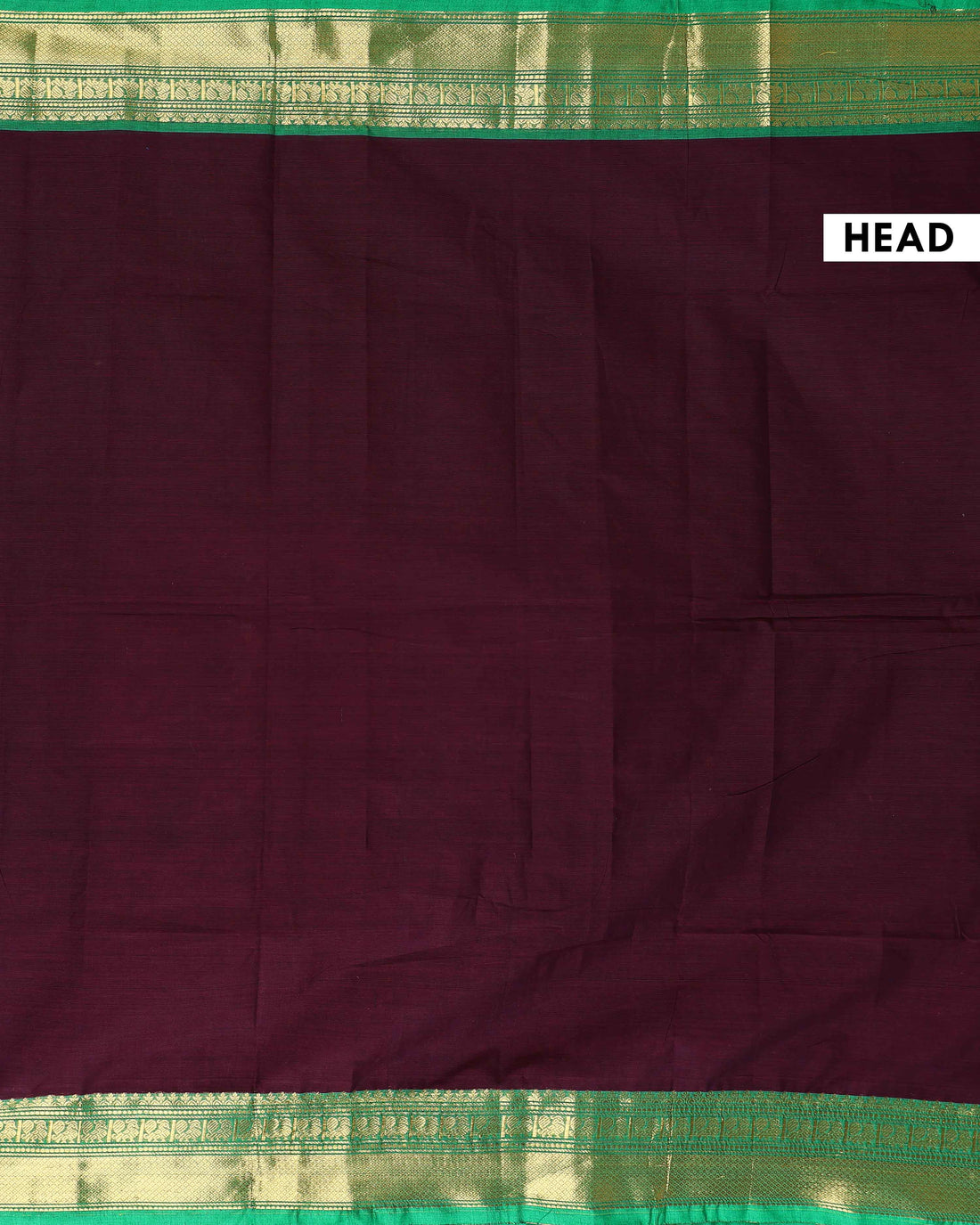 Handloom Kanchi Cotton Saree with Traditional Zari Border - Dark Purple