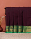 Handloom Kanchi Cotton Saree with Traditional Zari Border - Dark Purple