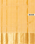 Elegant Handloom Kanchipuram Pure Silk Saree Traditional Motifs and Rich Zari Work  - Yellow-Blouse