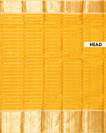 Elegant Handloom Kanchipuram Pure Silk Saree Traditional Motifs and Rich Zari Work  - Yellow-Head