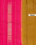 Elegant Handloom Kanchipuram Pure Silk Saree with Fine Checks and Contrast Border - Olive Green-Pallu