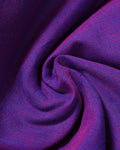 Handloom Khadi Cotton Saree with Contrast Printed Blouse and Tassel Accents - Purple