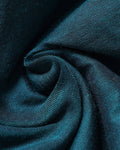 Handloom Khadi Cotton Saree with Contrast Printed Blouse and Tassel Accents - Teal