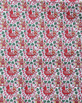 Handloom Khadi Cotton Saree with Contrast Printed Blouse and Tassel Accents -Red