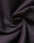 Handloom Khadi Cotton Saree with Contrast Printed Blouse and Tassel Accents - Dark Brown