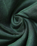 Handloom Khadi Cotton Saree with Contrast Printed Blouse and Tassel Accents - Dark Green