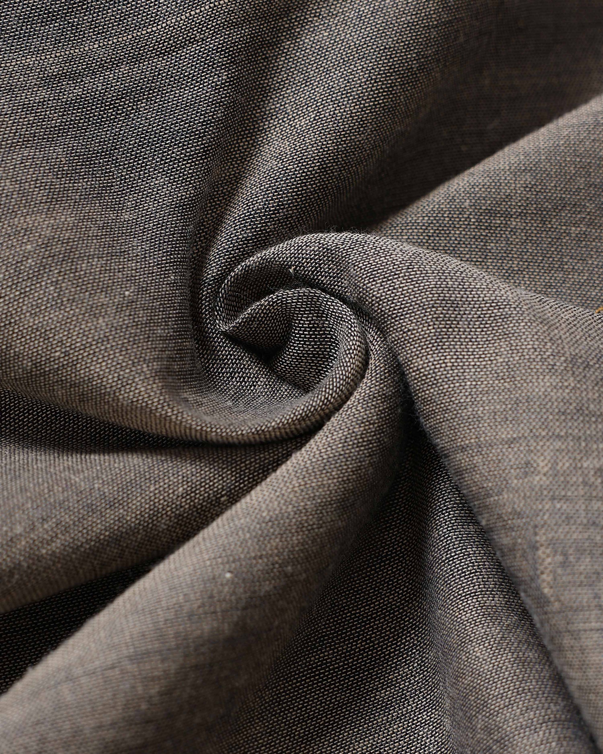 Handloom Khadi Cotton Saree with Contrast Printed Blouse and Tassel Accents - Grey