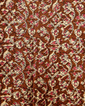 Handloom Khadi Cotton Saree with Contrast Printed Blouse and Tassel Accents - Light Sandal