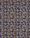Handloom Khadi Cotton Saree with Contrast Printed Blouse and Tassel Accents - Navy Blue