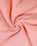 Handloom Khadi Cotton Saree with Contrast Printed Blouse and Tassel Accents - Peach