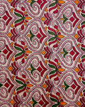 Handloom Khadi Cotton Saree with Contrast Printed Blouse and Tassel Accents - Pink