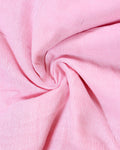 Handloom Khadi Cotton Saree with Contrast Printed Blouse and Tassel Accents - Pink