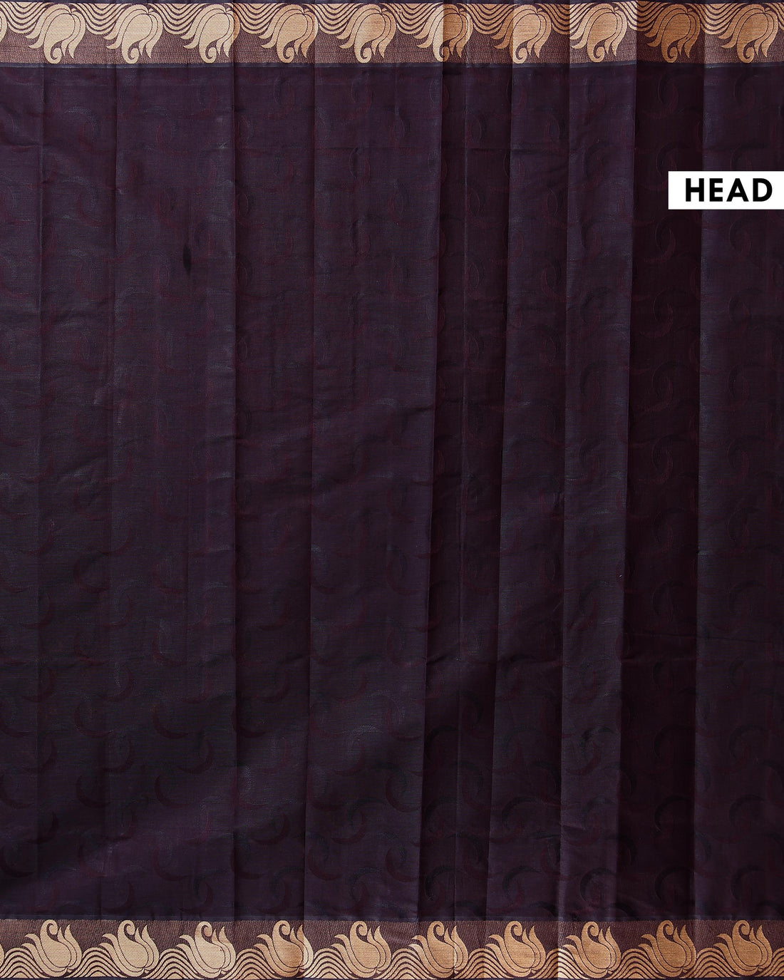Handloom Kovai Cotton Saree with Elegant Self-Textured Body and Designer Border - Dark Purple