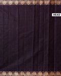 Handloom Kovai Cotton Saree with Elegant Self-Textured Body and Designer Border - Dark Purple