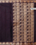 Handloom Kovai Cotton Saree with Elegant Self-Textured Body and Designer Border - Dark Purple