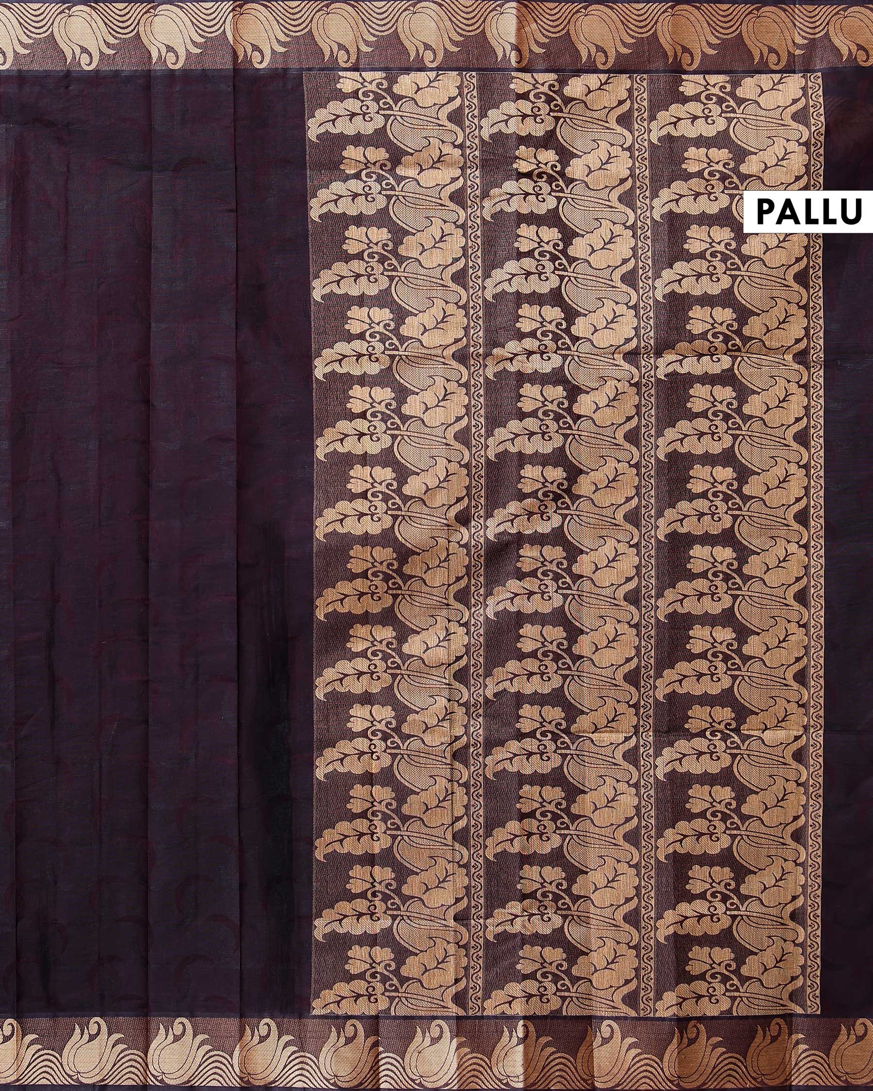 Handloom Kovai Cotton Saree with Elegant Self-Textured Body and Designer Border - Dark Purple