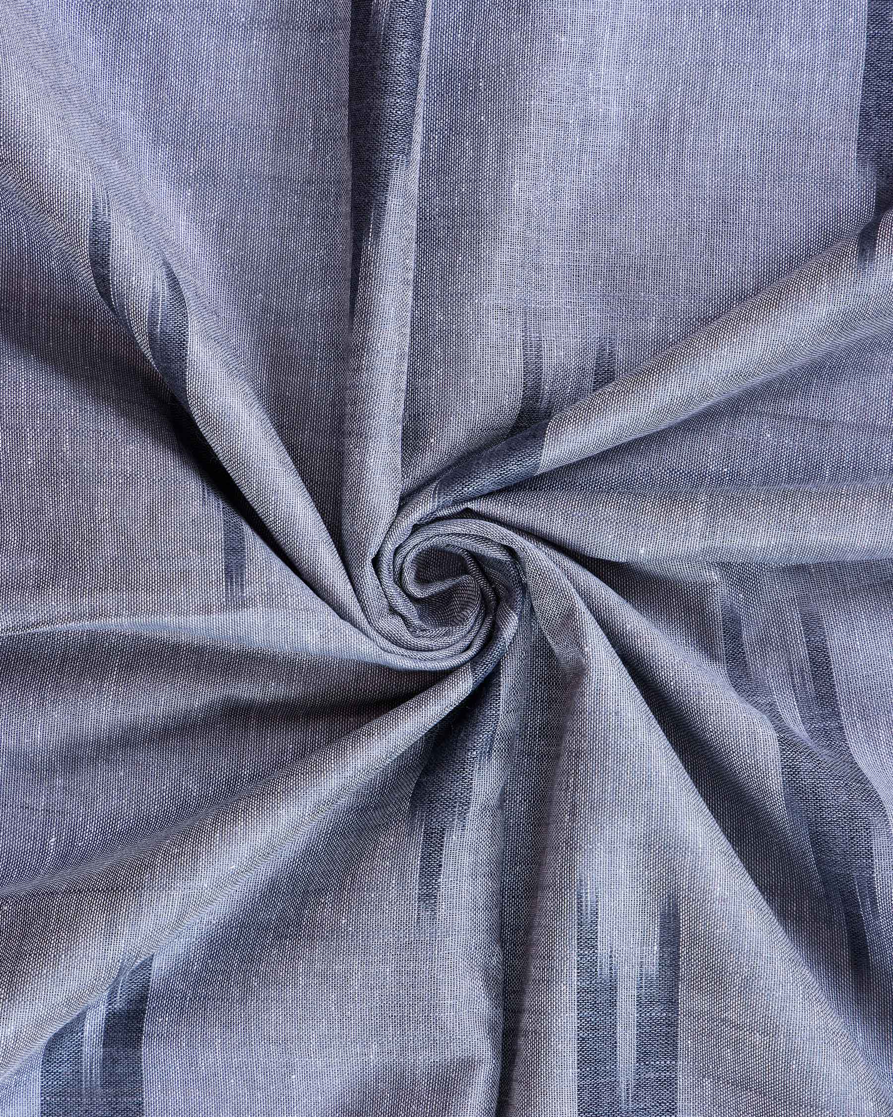  Handloom Linen Cotton Saree with Ikat Inspired Pattern - Grey-Close