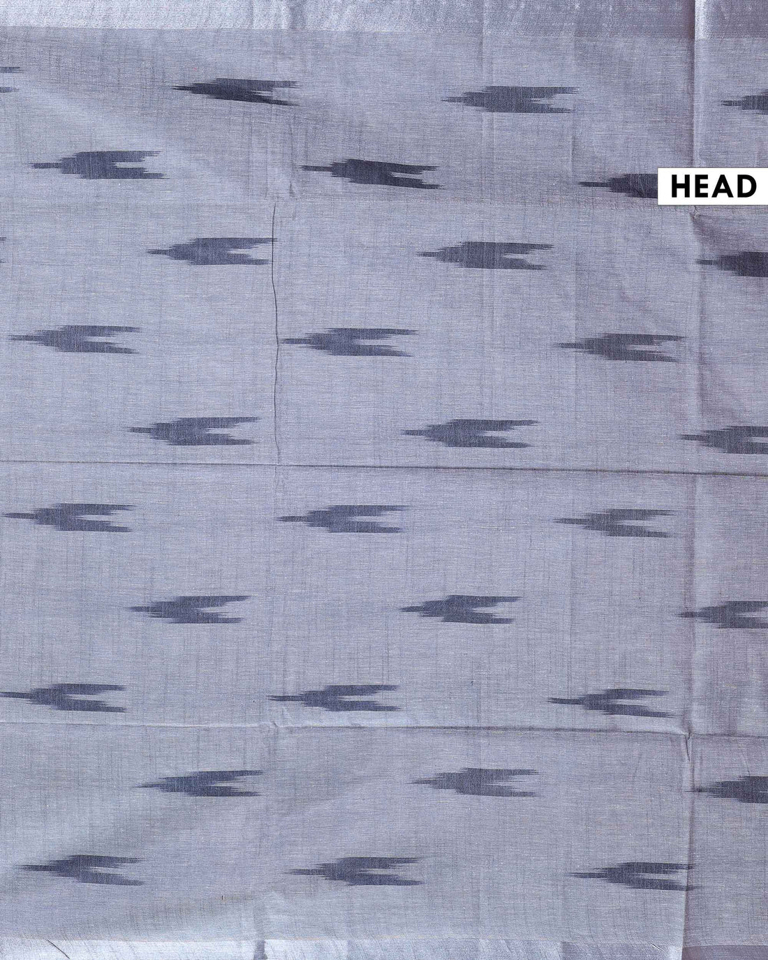  Handloom Linen Cotton Saree with Ikat Inspired Pattern - Grey