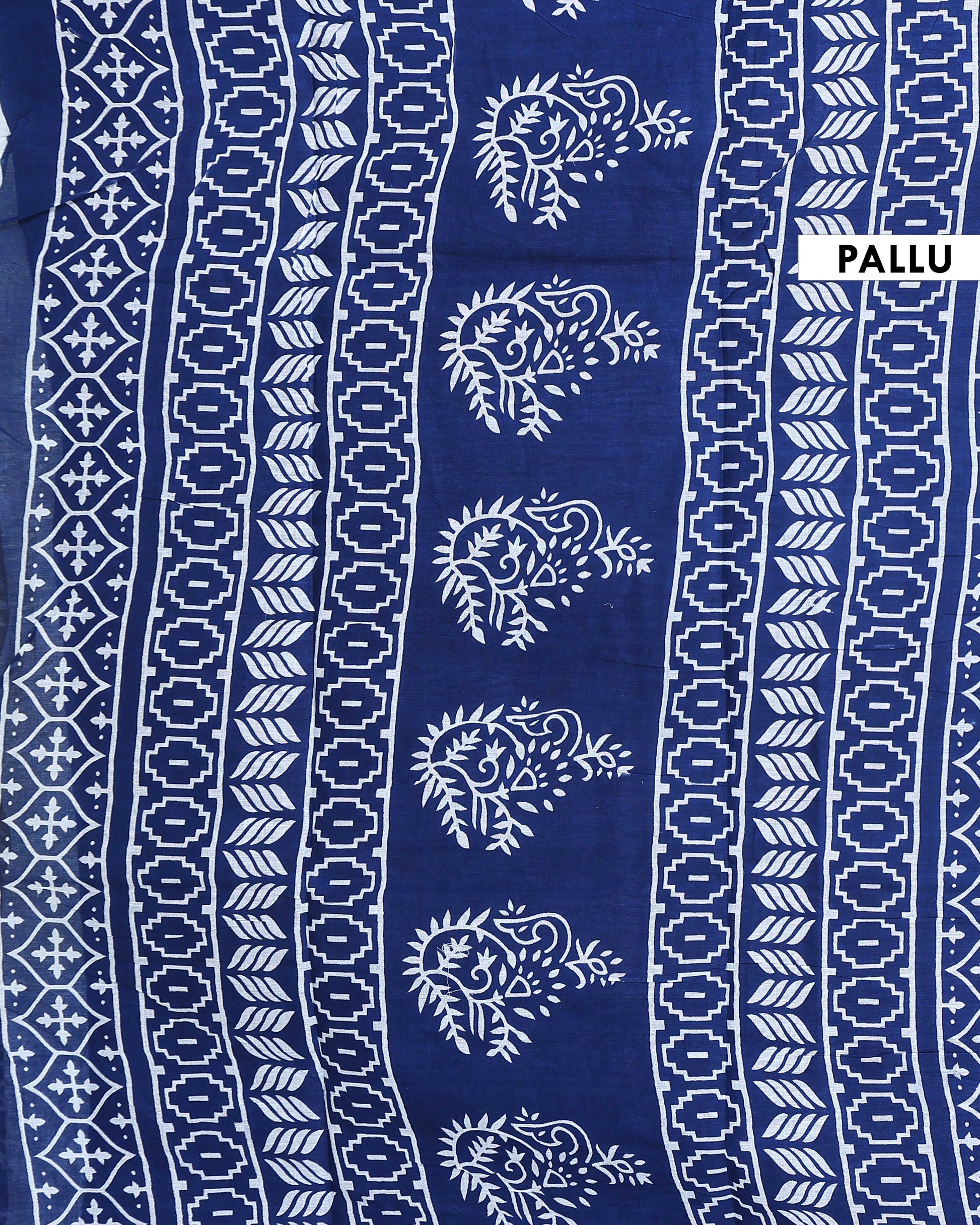 Handloom Mul Mul Cotton Saree with Traditional Batik Heart and Border Print - Green-Pallu