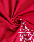 Handloom Mul Mul Cotton Saree with Tree Motif and Zigzag Border - Pink-Close