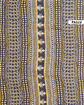 
Handloom Mulmul Saree with Printed Body and Striped Pallu - Yellow-Pallu
