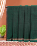 Classic Handloom Narayanpet Cotton Saree with Traditional Temple Border - Green