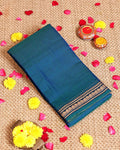 Elegant Handloom Narayanpet Cotton Saree with Traditional Temple Border - Teal