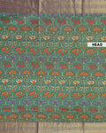 Handloom Patola Saree with Intricate Elephant and Floral Motifs - Green-head
