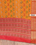 Handloom Patola Semi-Silk Saree with Intricate Border and Pallu - pallu