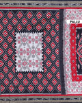 Handloom Pochampally Ikkat Saree with Geometric Weave - Multi