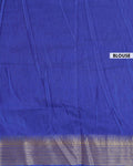Handloom Semi Patola Silk Saree with Ikkat and Peacock Motif Border - Blue-Blouse