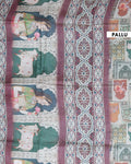 Handloom Semi Silk Saree with All-Over Digital Print and Contrast Pallu - Multi-Pallu