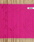 Handloom Soft Silk Saree with All-Over Zari Buttas and Contrasting Border - Pink
